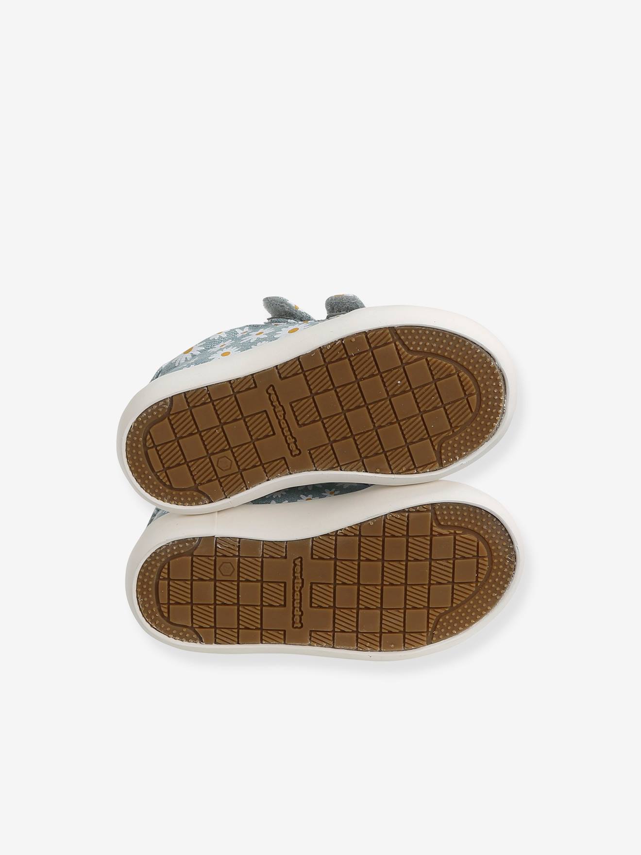 Vertbaudet Mädchen Baby Stoffschuhe, Klett - mehrfarbig