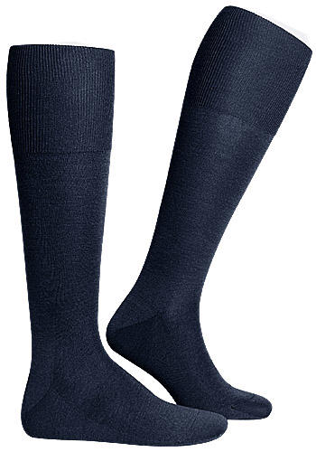 Falke, Serie Luxury No.6, Kniestrümpfe, Merinowolle-Seide, marine