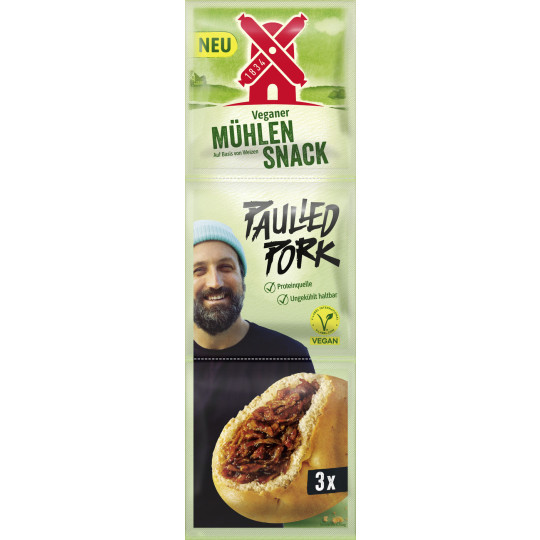 Rügenwalder Mühle Veganer Mühlen Snack Paulled Pork 3x 40G