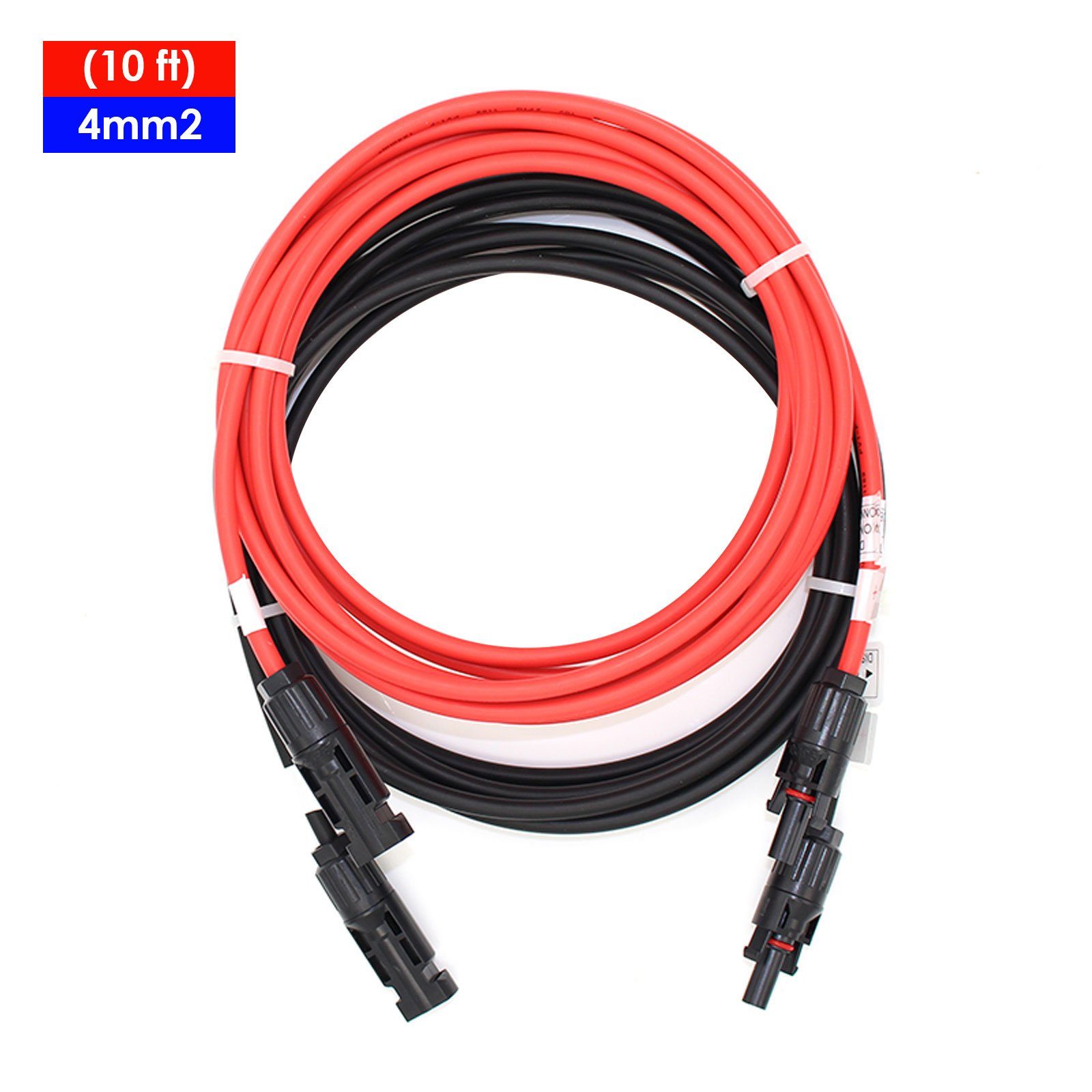 GLIESE Solaranlage 4mm2 rot + schwarz Solarkabel 1m-15m mit Stecker