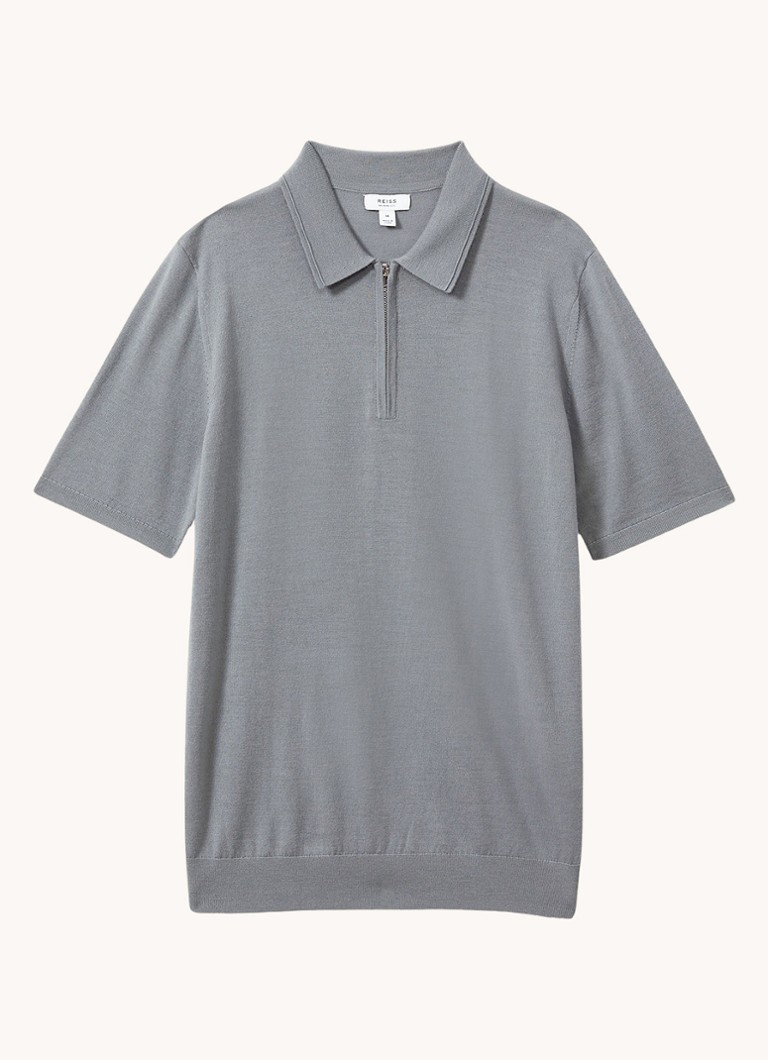 Reiss Maxwell uska polo majica od fino pletene merino vune s patentnim zatvaračem do pola