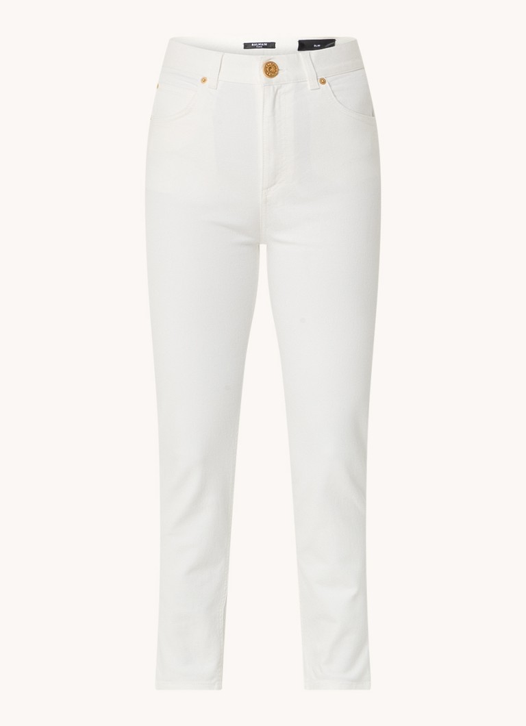 Jeans Balmain a vita alta e vestibilità slim con lavaggio colorato