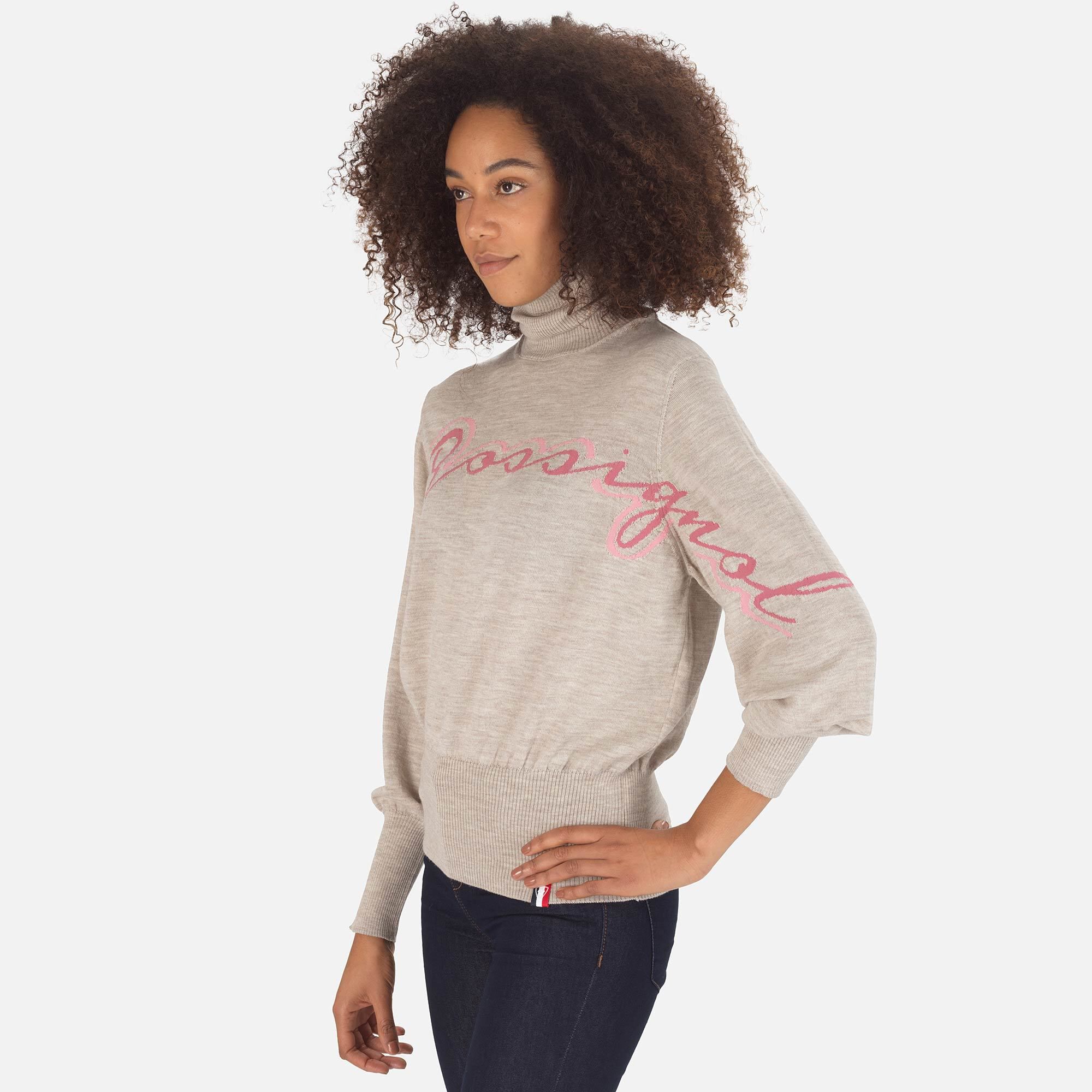 Pull en maille à col roulé Signature Femme