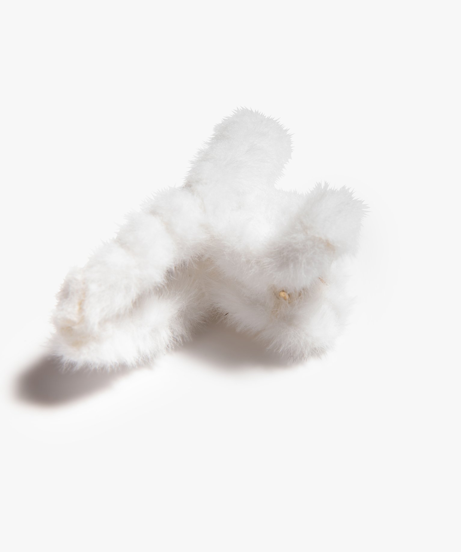 Pince femme forme crabe en maille peluche ecru | GEMO