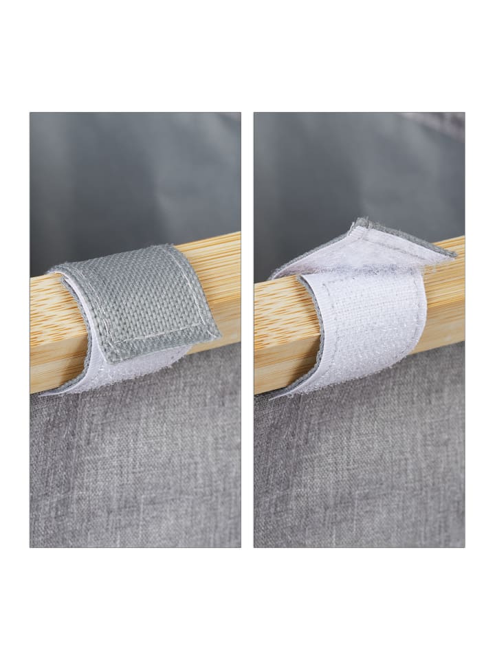 relaxdays Wäschesortierer in Grau/Natur - 3x 28 l günstig kaufen onesize