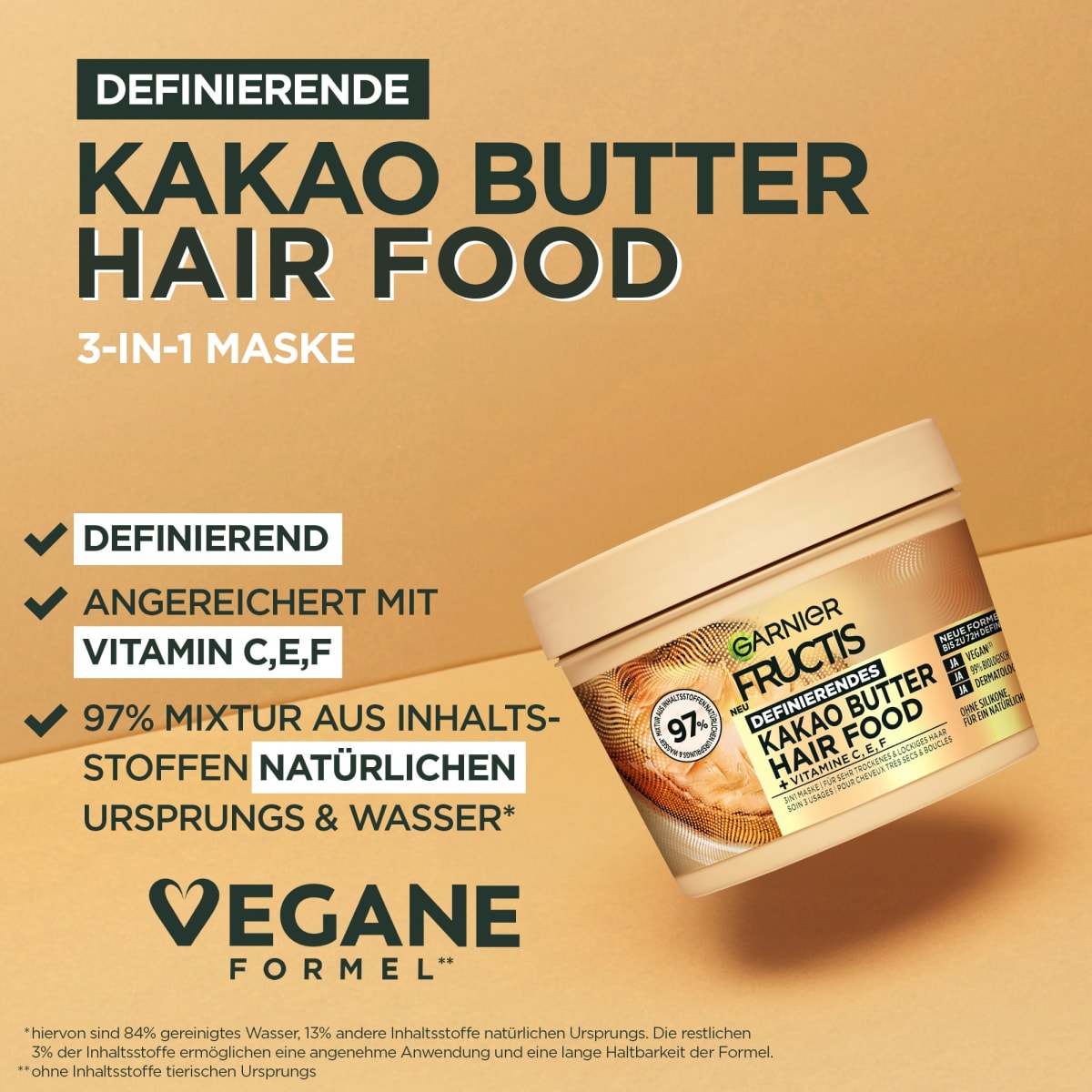 Haarkur Kakao Butter Hair Food 3in1 Maske, 400 ml