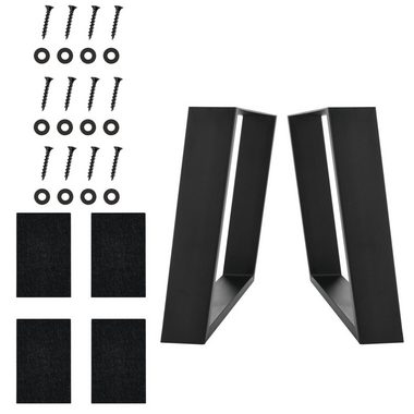 en.casa Tischgestell, Makers DIY Tischuntergestell 2er Set 40x43cm Stahl Schwarz