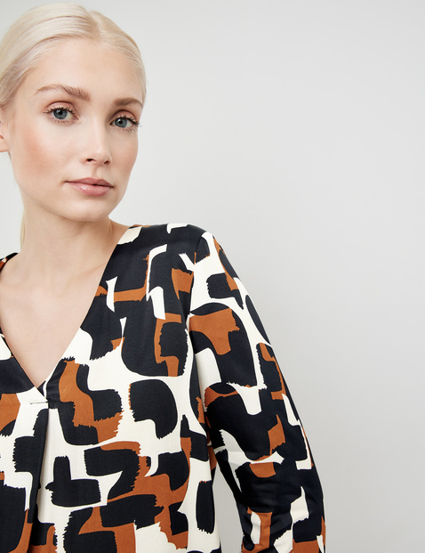 Legere 3/4 Arm Bluse mit V-Ausschnitt