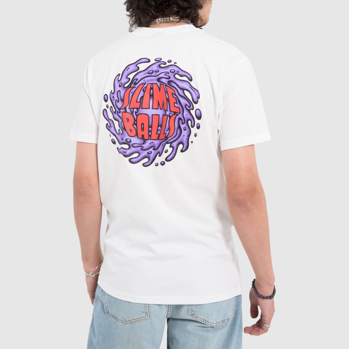Santa Cruz – Vit t-shirt med SB-logotyp