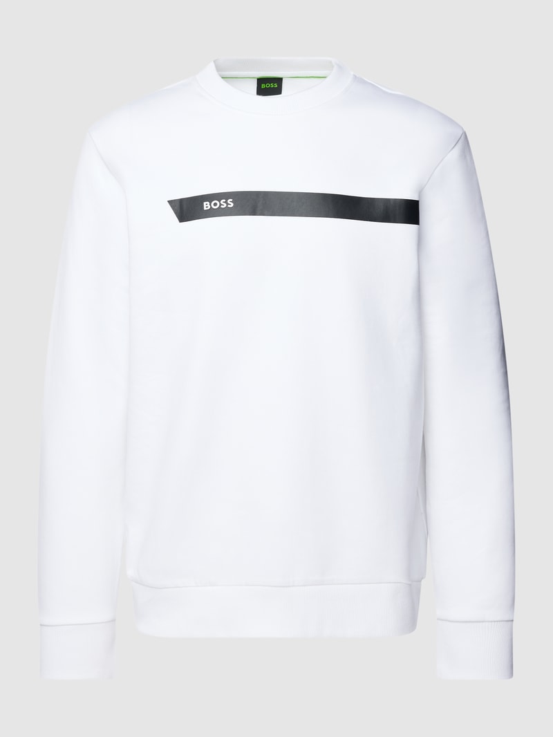 Sweatshirt mit Rundhalsausschnitt Modell 'Salbo' in weiß