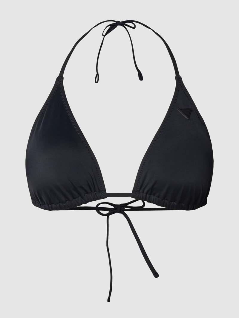 Bikini-Oberteil mit Spaghettiträger in schwarz