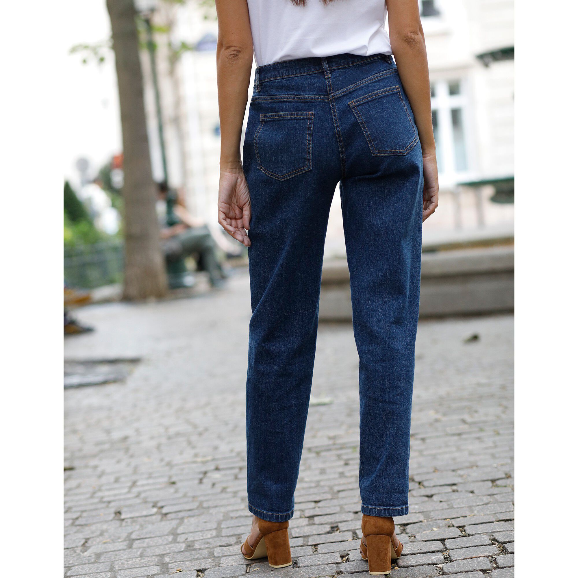 Jean mom boutonné