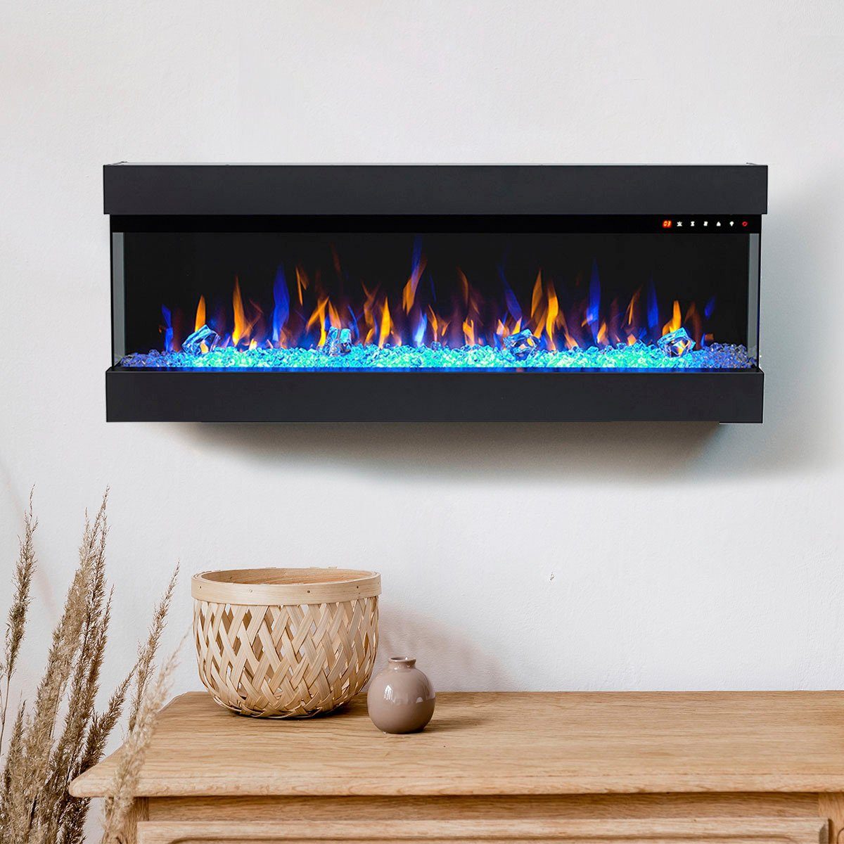 GLOW FIRE Elektrokamin Insert 72, täuschend echte Flamme - Multicolor LED-Technik, Heizfunktion 1600W