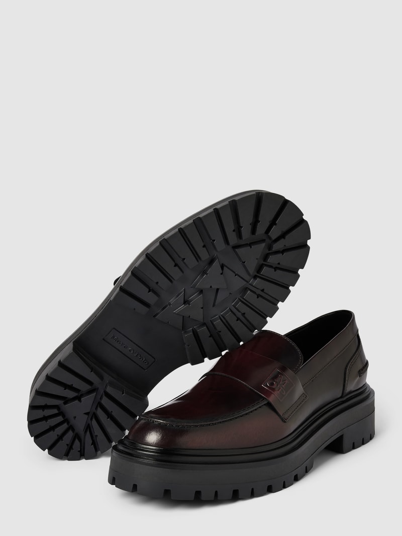 Penny-Loafer aus echtem Leder Modell 'Elin' in bordeaux rot