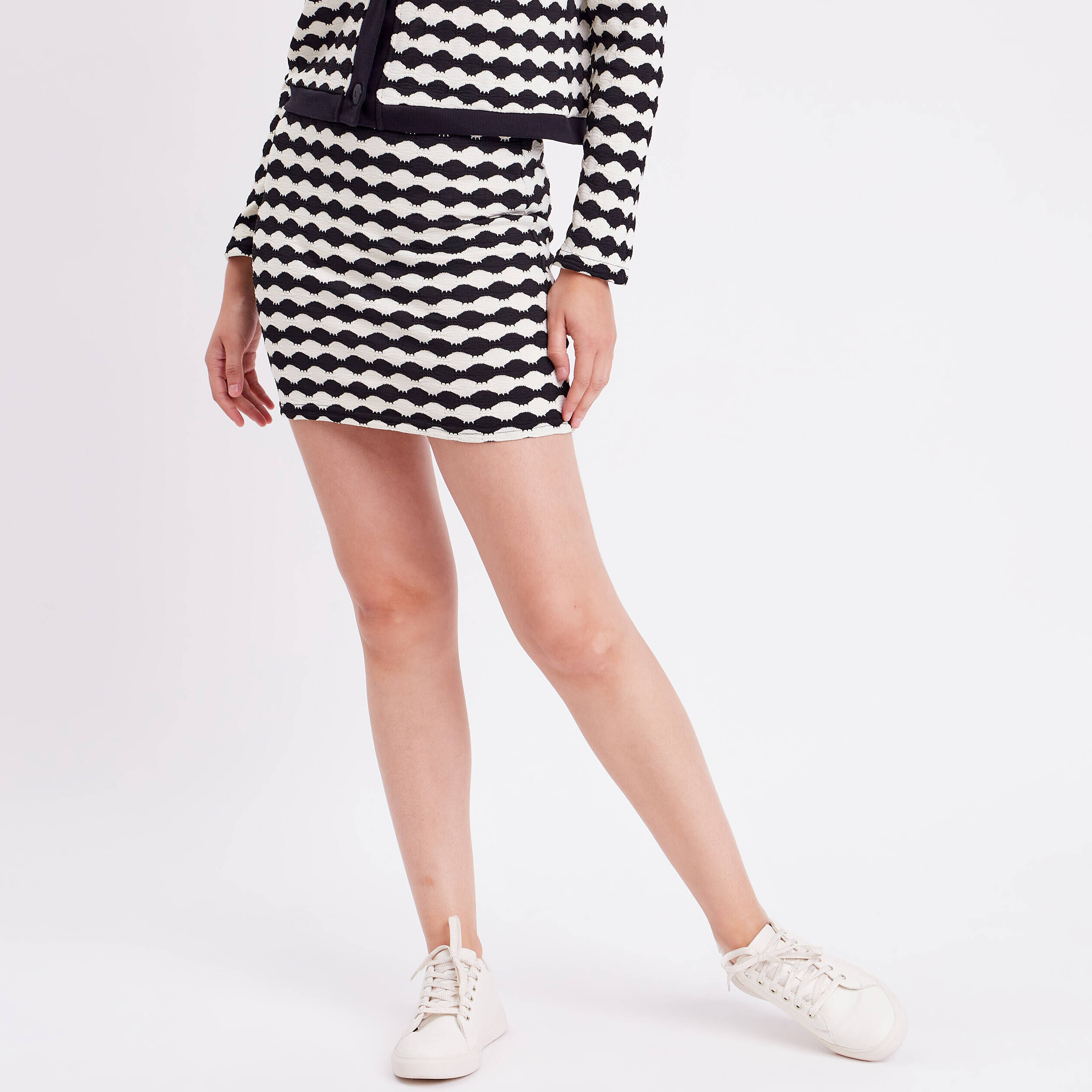 Jupe ajustée taille haute noir femme | Cache Cache