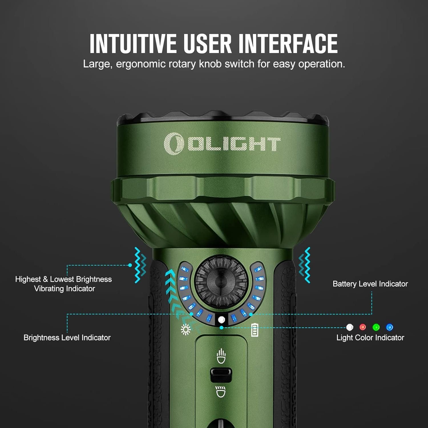 OLIGHT LED Taschenlampe Olight Marauder Mini Leistungsstarke Taschenlampe, 7000 Lumen 600 Meter, Wiederaufladbar, mit Strahler und Flutlich