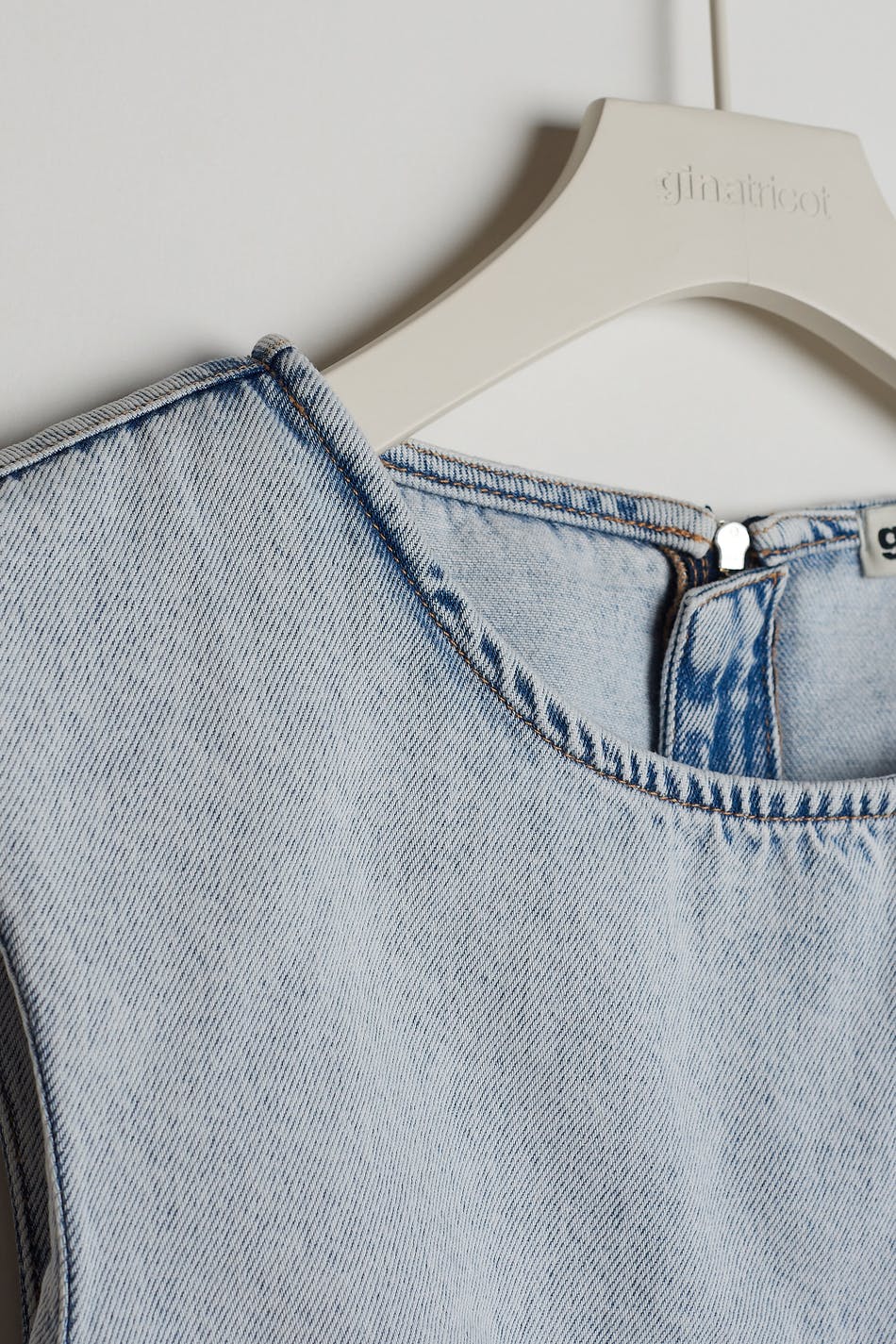 Sleeveless denim top