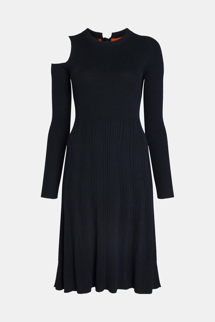 Rippstrick-Pulloverkleid mit Cut-out