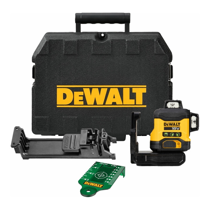 Laser à lignes croisées autonivelant DeWalt DCLE34031N-XJ, faisceau vert 3x360°, 18 V (piles et chargeur non inclus).