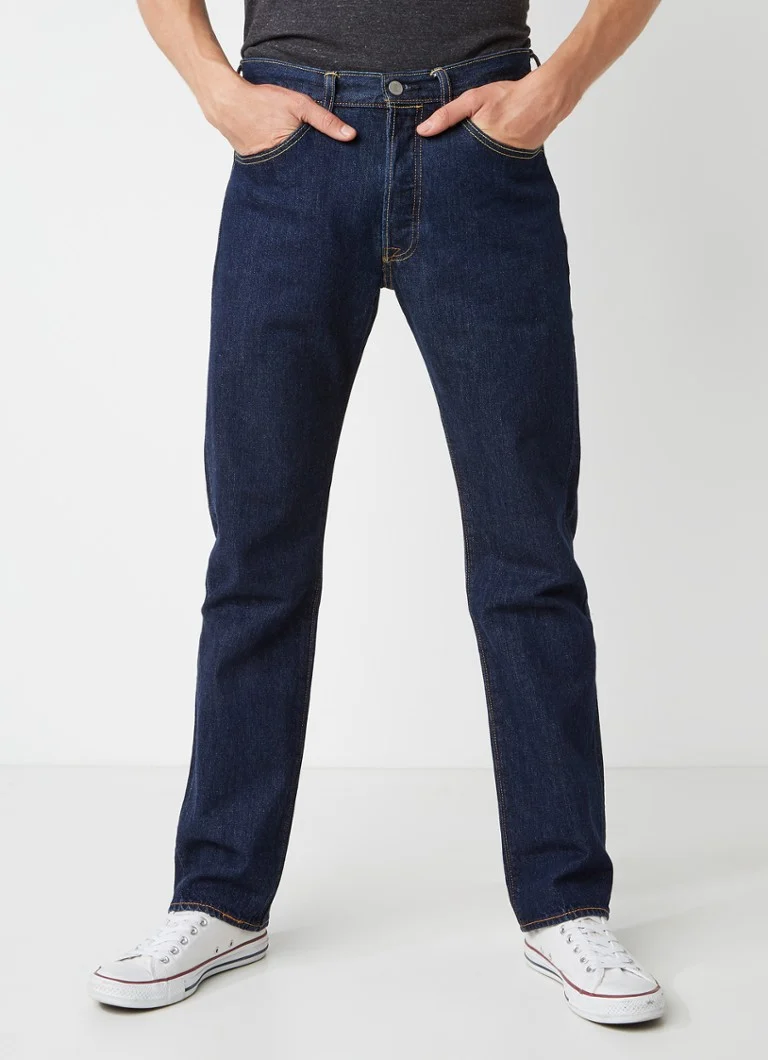 Blugi Levi's 501 cu talie înaltă și croială dreaptă, într-o nuanță închisă
