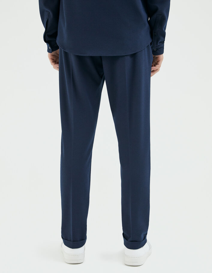 Jogpant marine en seersucker Homme