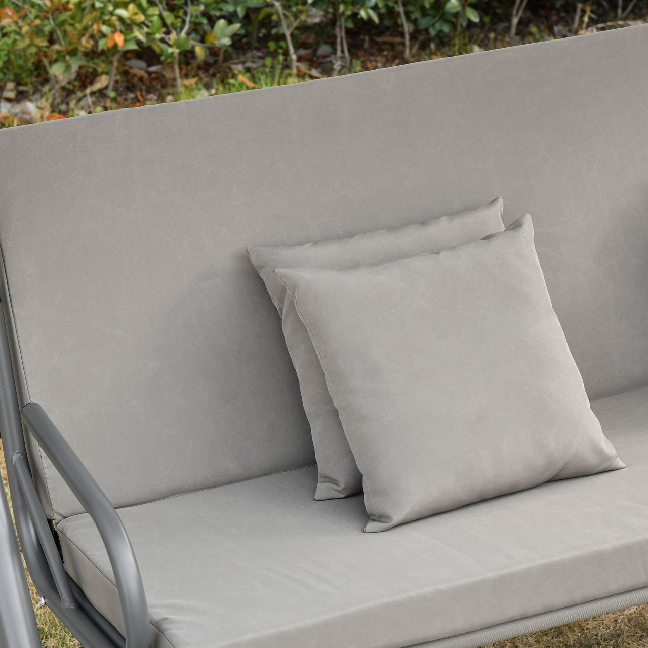 Outsunny 3-Sitzer Hollywoodschaukel 2-in-1 Gartenliege mit Sonnendach Stahl
