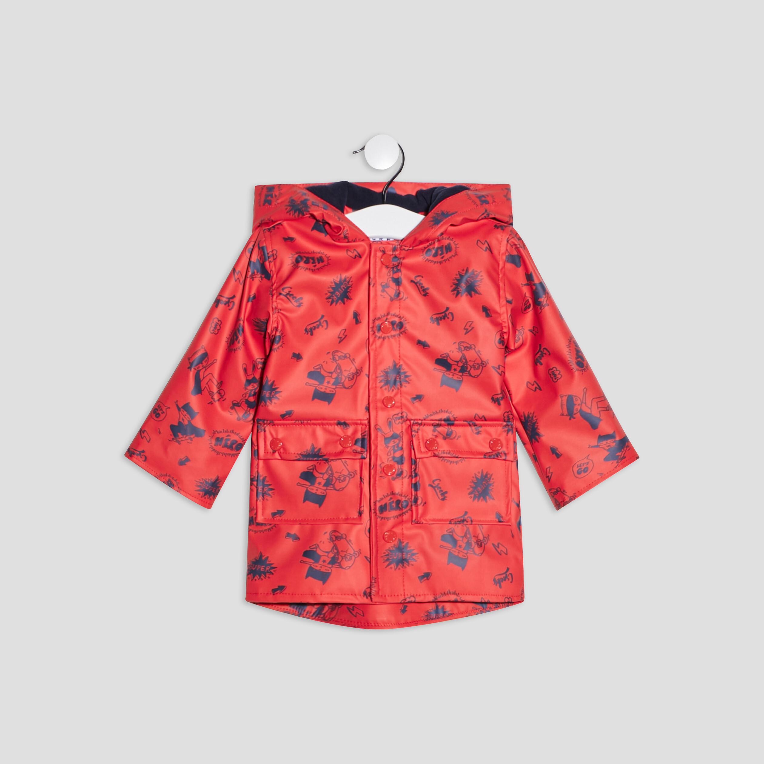Parka droite à capuche rouge bébé garçon | La Halle