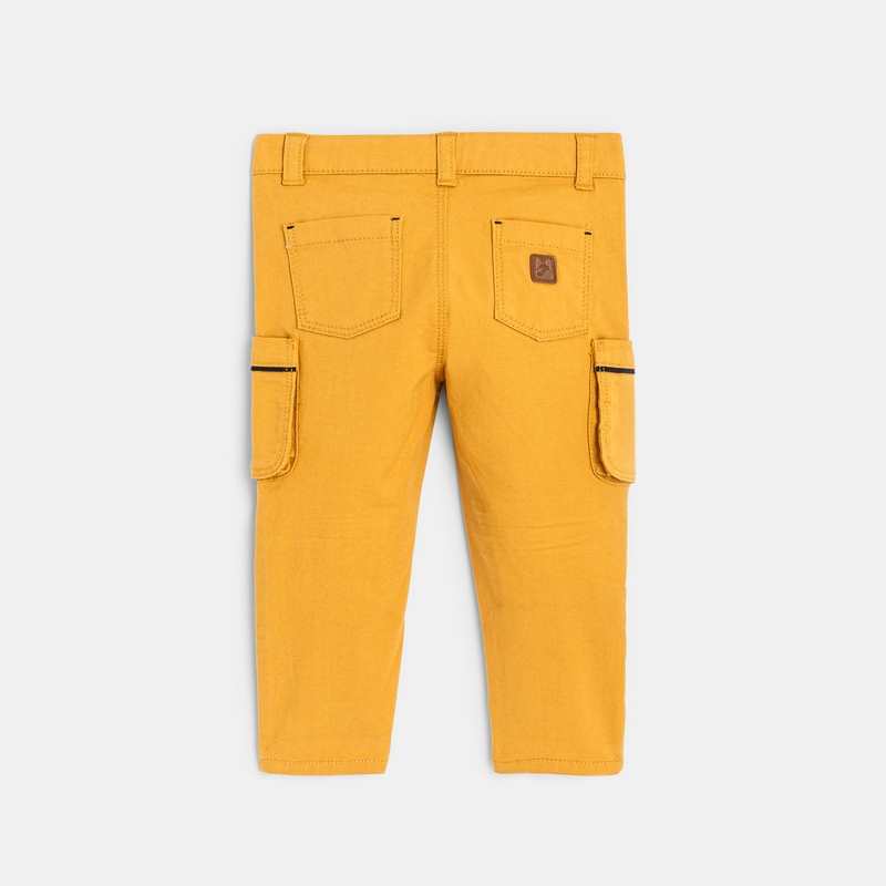 Pantalon battle coton fantaisie jaune bébé garçon