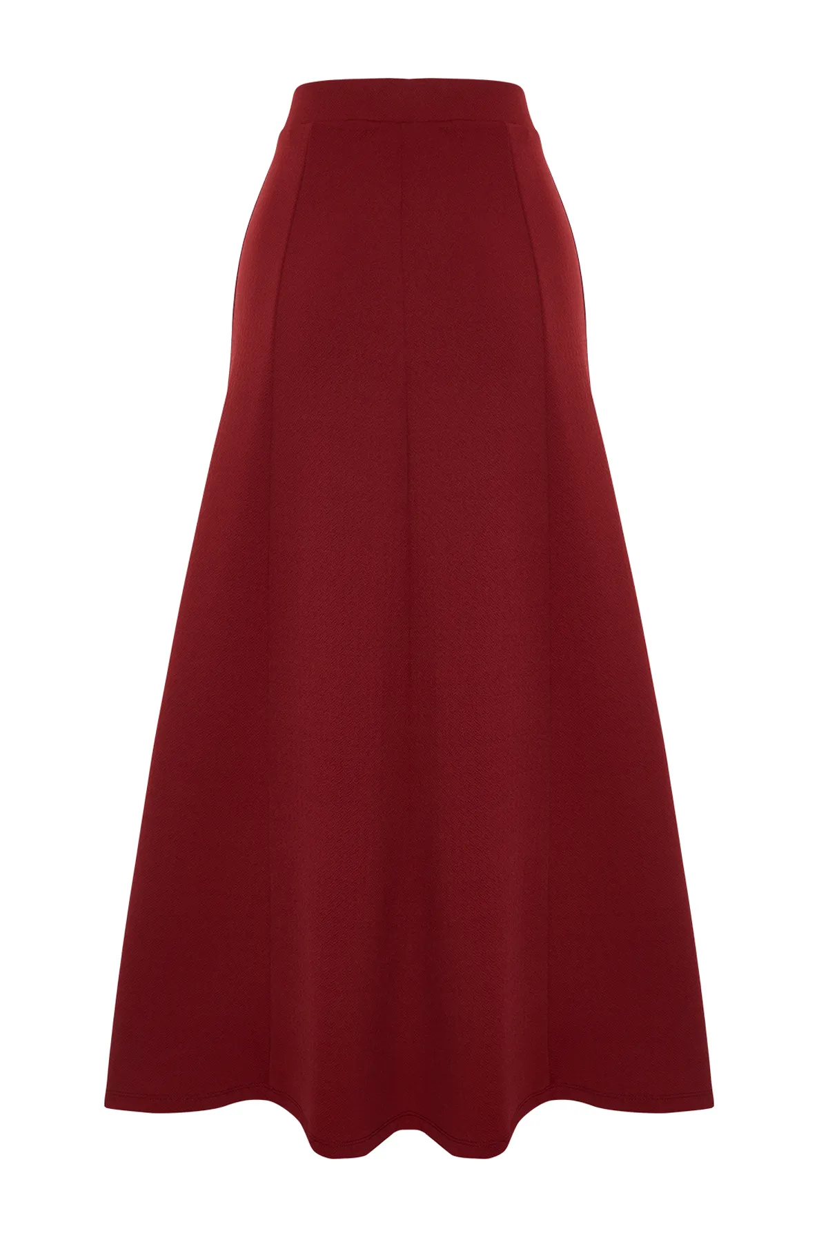 Trendyol Collection  Weinroter ausgestellter Maxi-Strickrock mit Stretch TWOSS24ET00156
