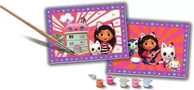 CreArt Gabby's Dollhouse - Malen nach Zahlen für Kinder ab 5 Jahren
