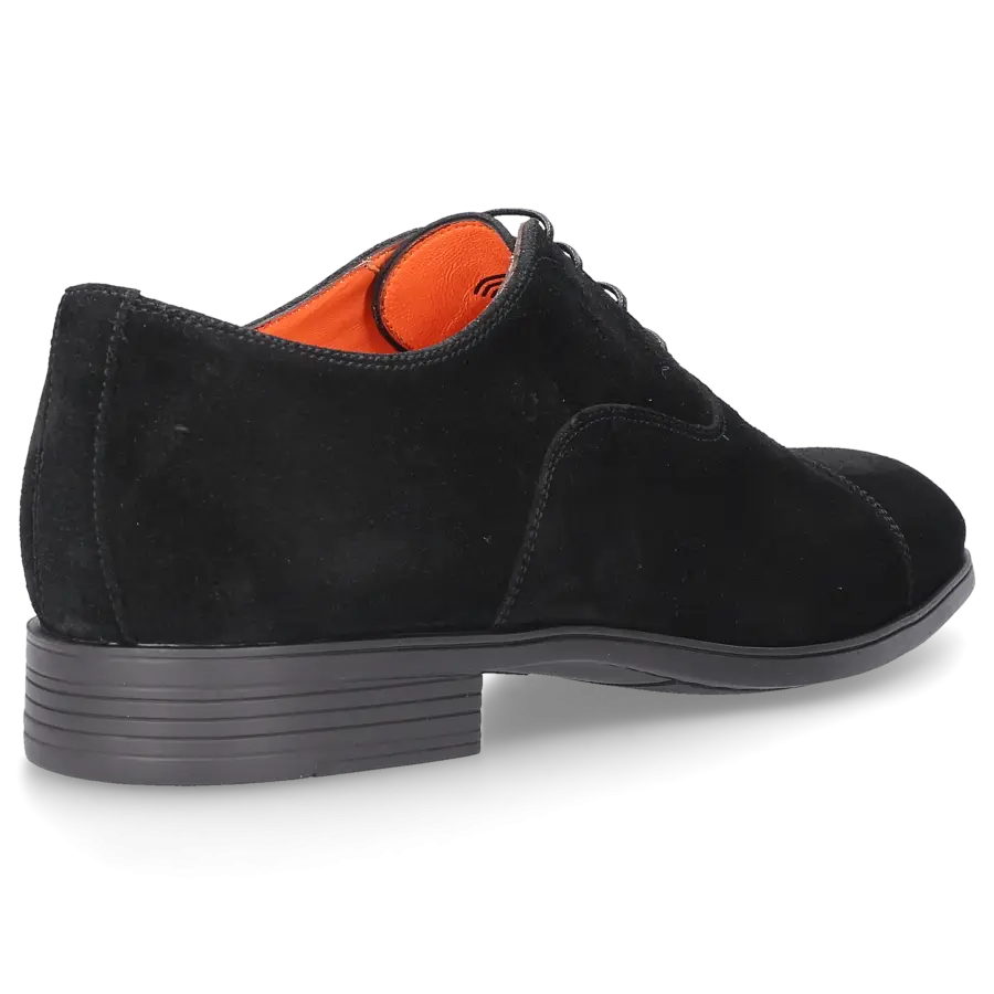 Santoni - Businessschuhe Oxford 11011 Veloursleder - schwarz