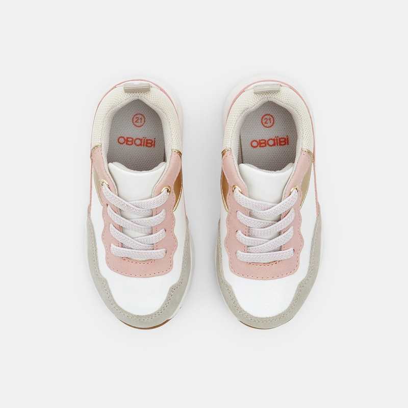 Baskets running beige bébé fille