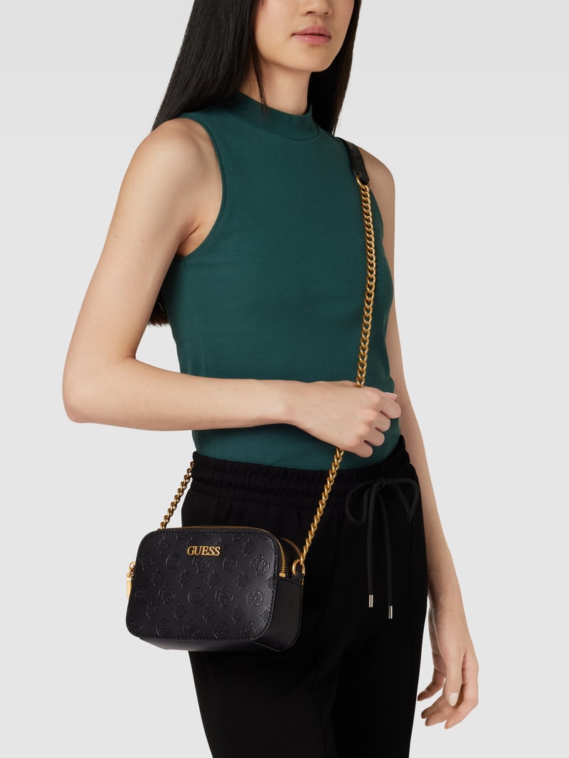 Crossbody Bag mit Metallic-Details Modell 'GEVA' in schwarz