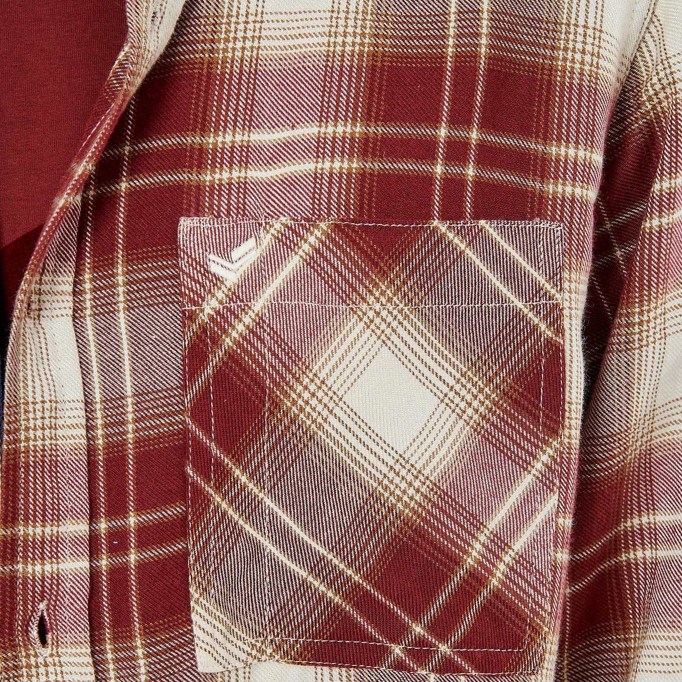 CASEY  Chemise à carreaux bordeaux homme
