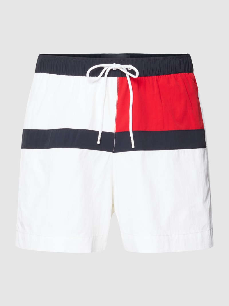 Badehose im Colour-Blocking-Design in weiß