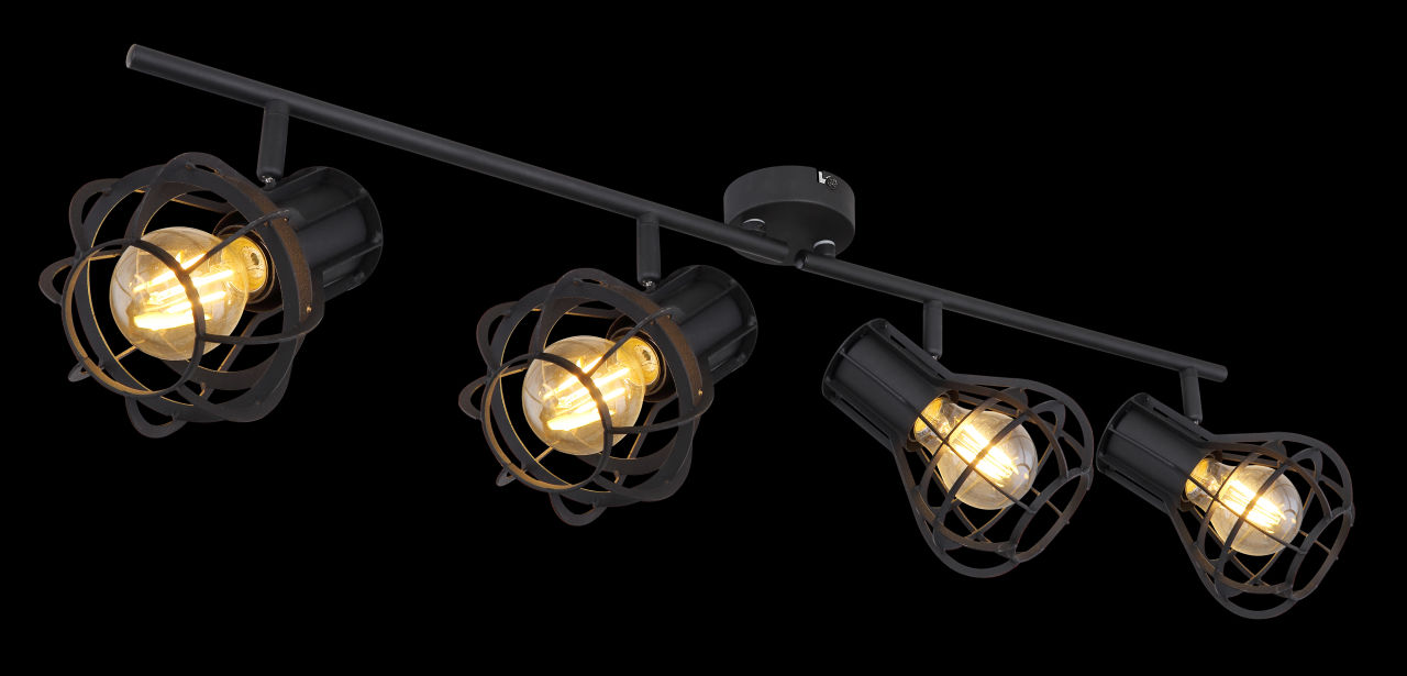 Globo Lighting - CLASTRA - Strahler Metall schwarz matt, 4x E27