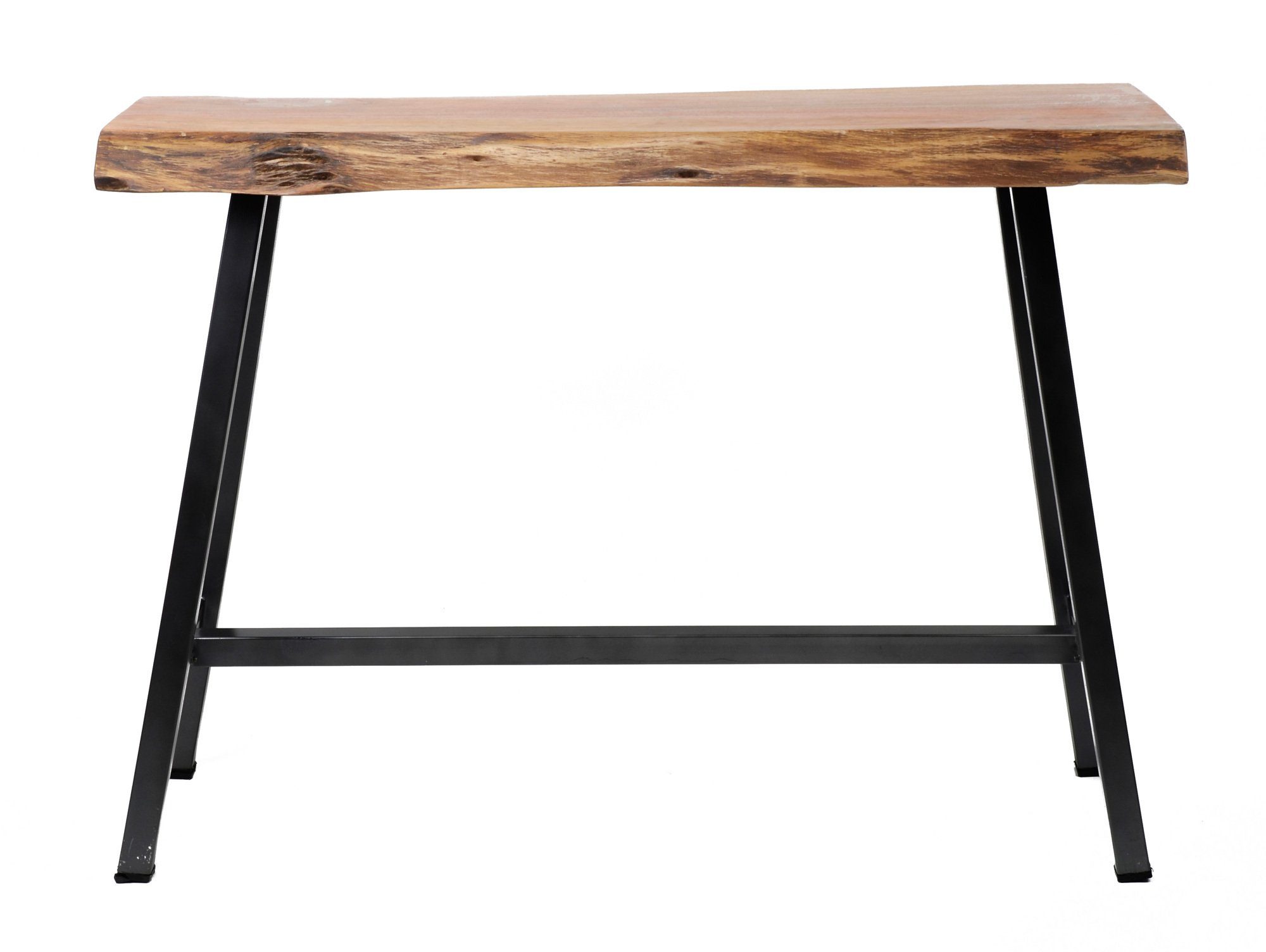 Moebel-Eins Bartisch, JORAN Bartisch 125x46 cm, Material Massivholz/Metall, Akazie massiv + Gestell schwarz