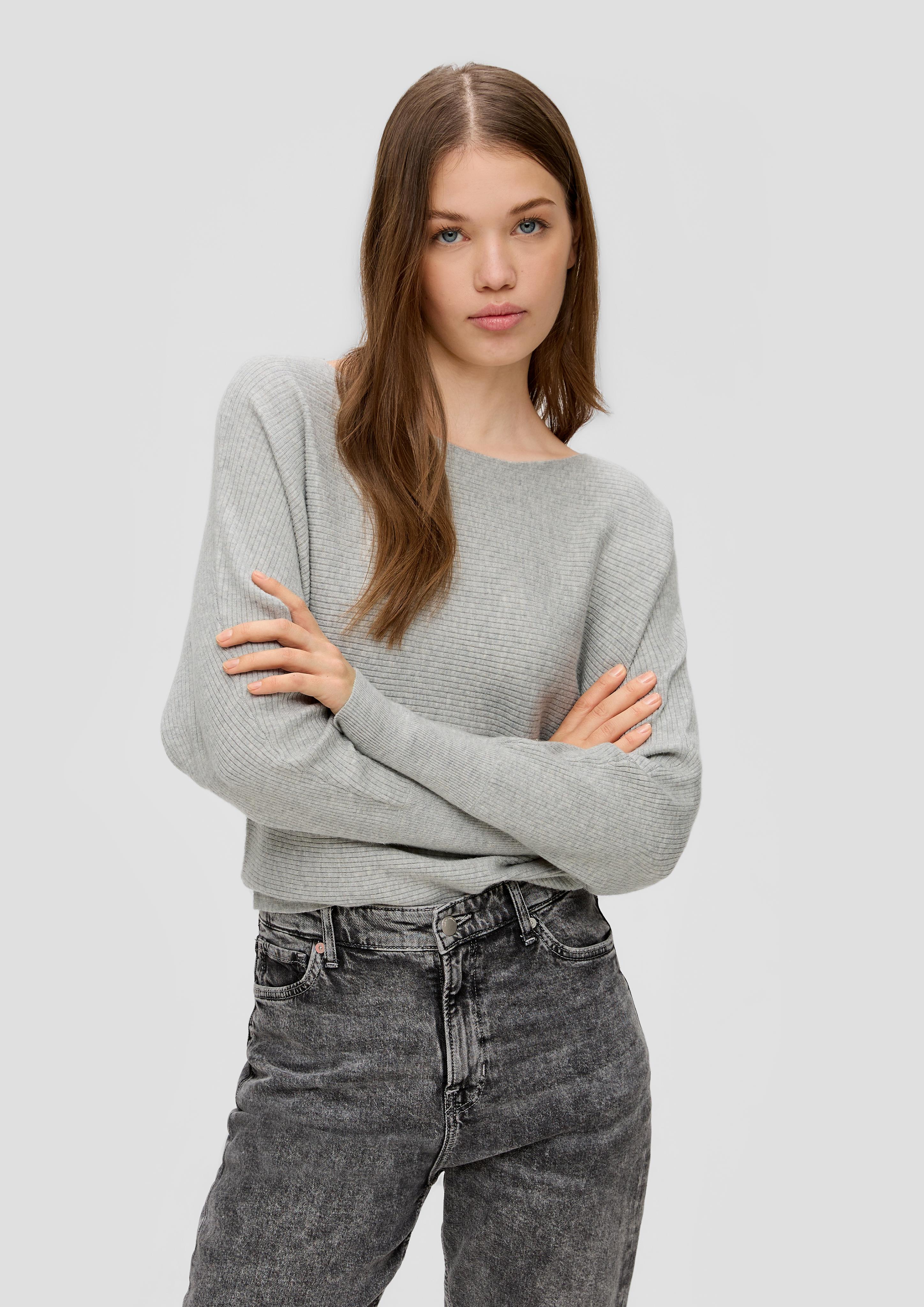 Rippstrickpulli mit Fledermausarm  2144100-9400