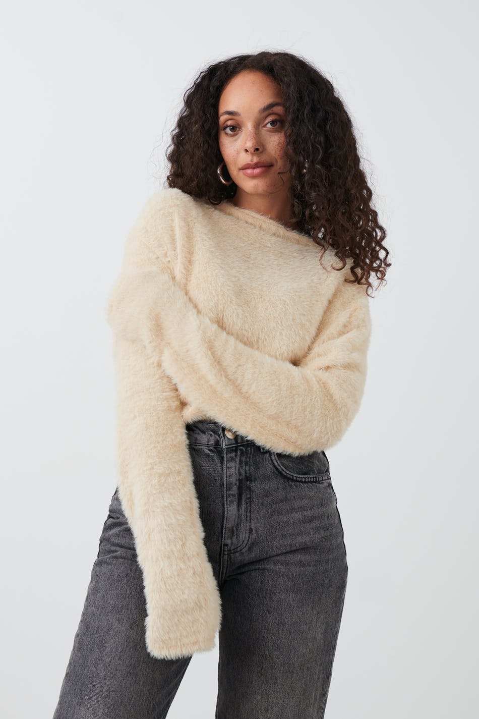 Soft funnel neck top
