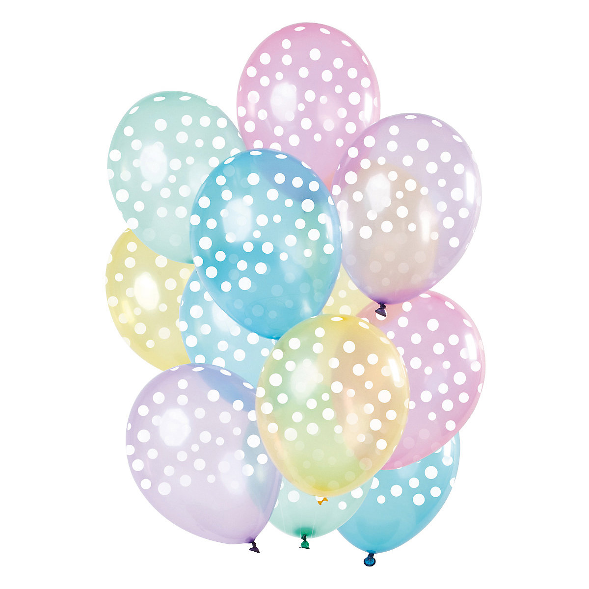 Luftballons Crystal Punkte Regenbogen 30 cm, 12 Stück