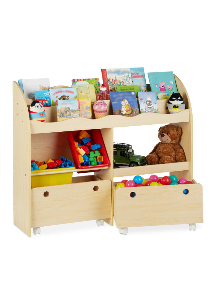 relaxdays Kinderregal in Holzfarben - (B)108 x (H)88 x (T)29 cm günstig kaufen onesize