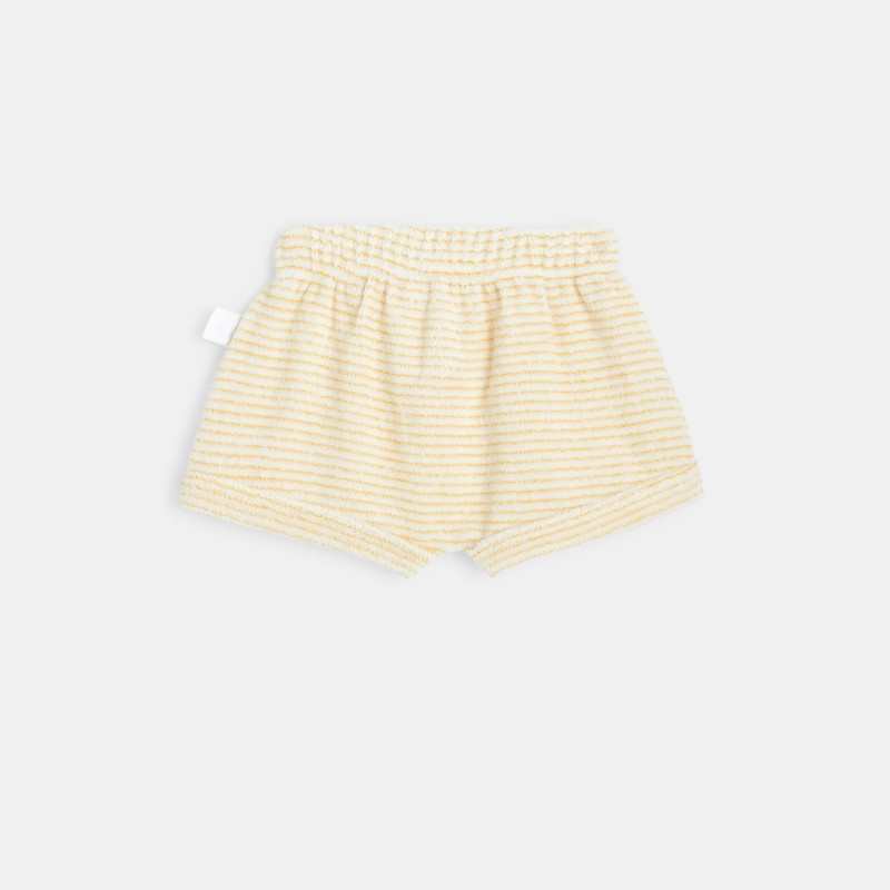 Short bébé en coton éponge bio jaune Absorba