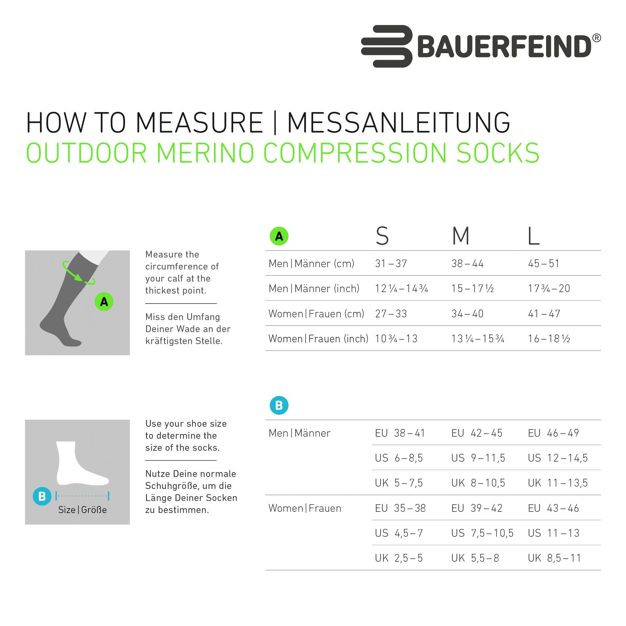 Bauerfeind Sportsocken Outdoor Merino Compression Socks mit Kompression