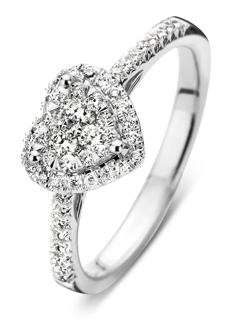 Inel cu vârf de diamant fermecat în aur alb, diamant de 0,37 ct