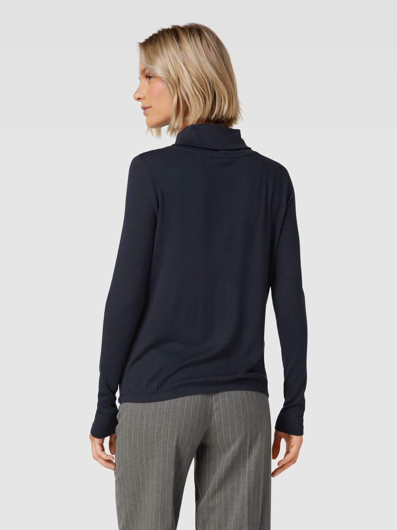 Longsleeve mit Rollkragen Modell 'Seshine' in marineblau