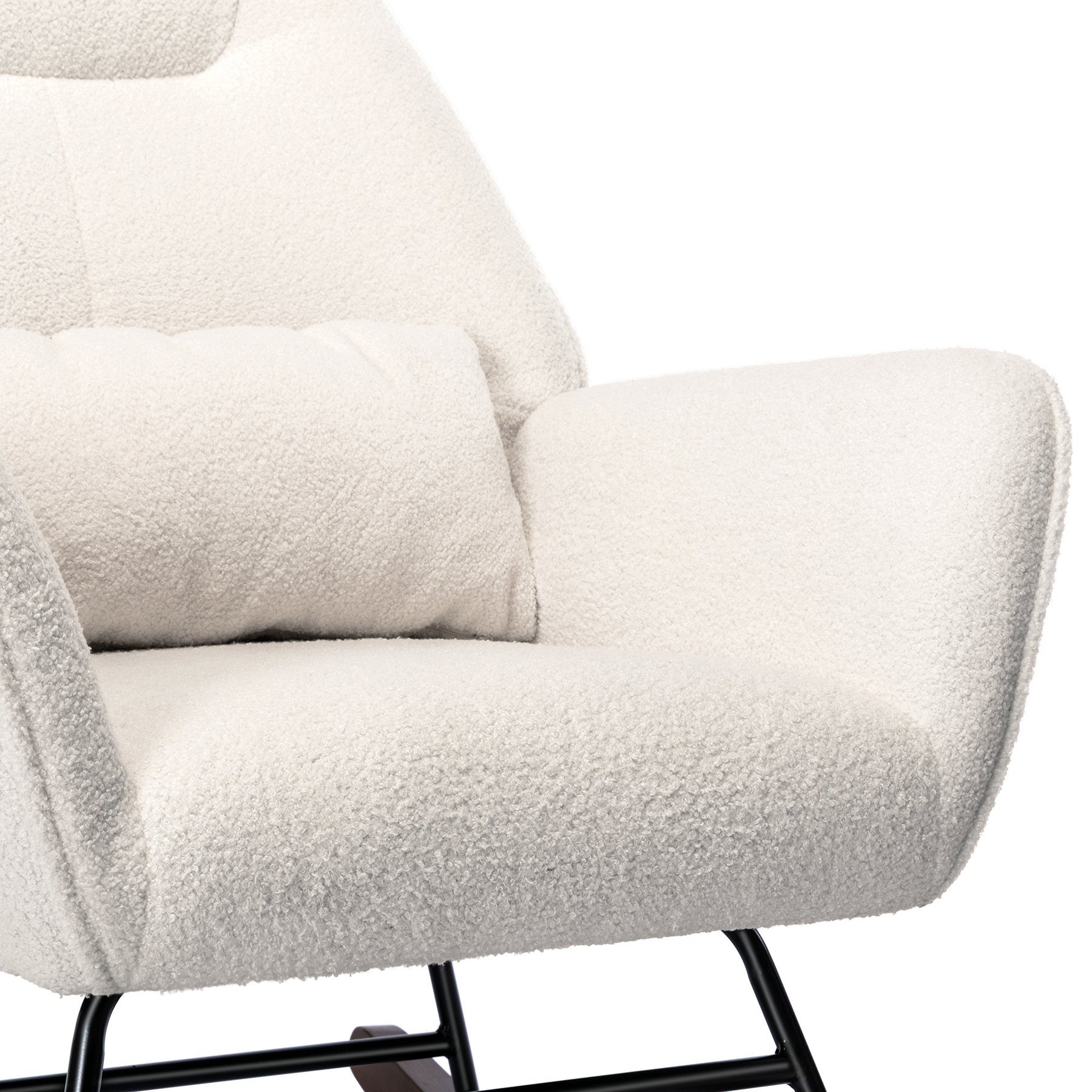 HomeMiYN Schaukelstuhl Schaukelstuhl Wohnzimmer Teddy Sessel mit Lendenkissen