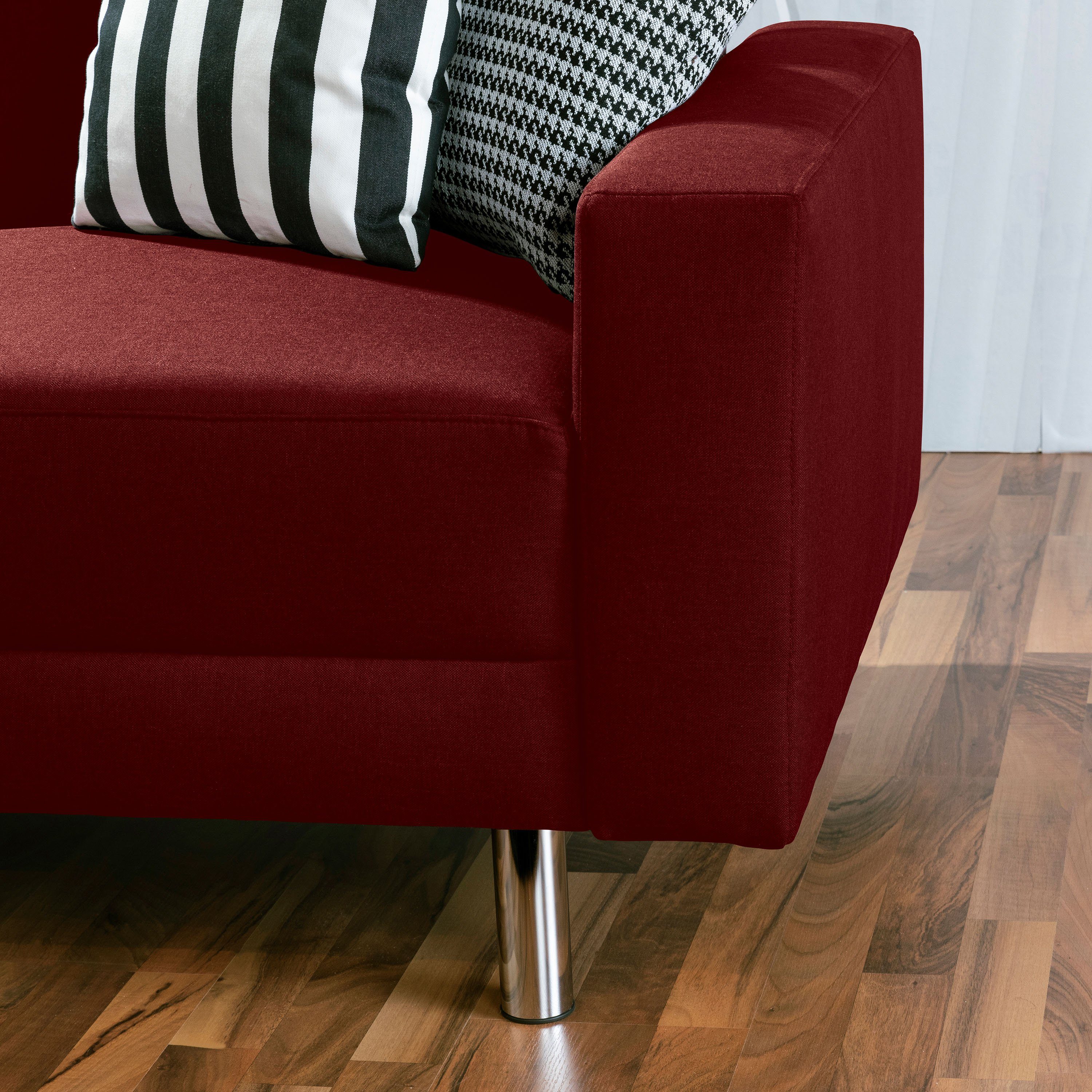 Max Winzer® Loungesofa Just Fashion Funktionssofa Flachgewebe rot, 1 Stück, Made in Germany