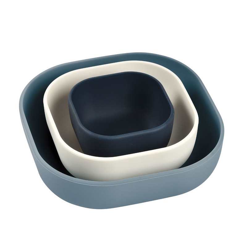 Lot de 3 bols gigogne en silicone bleu nuit Beaba