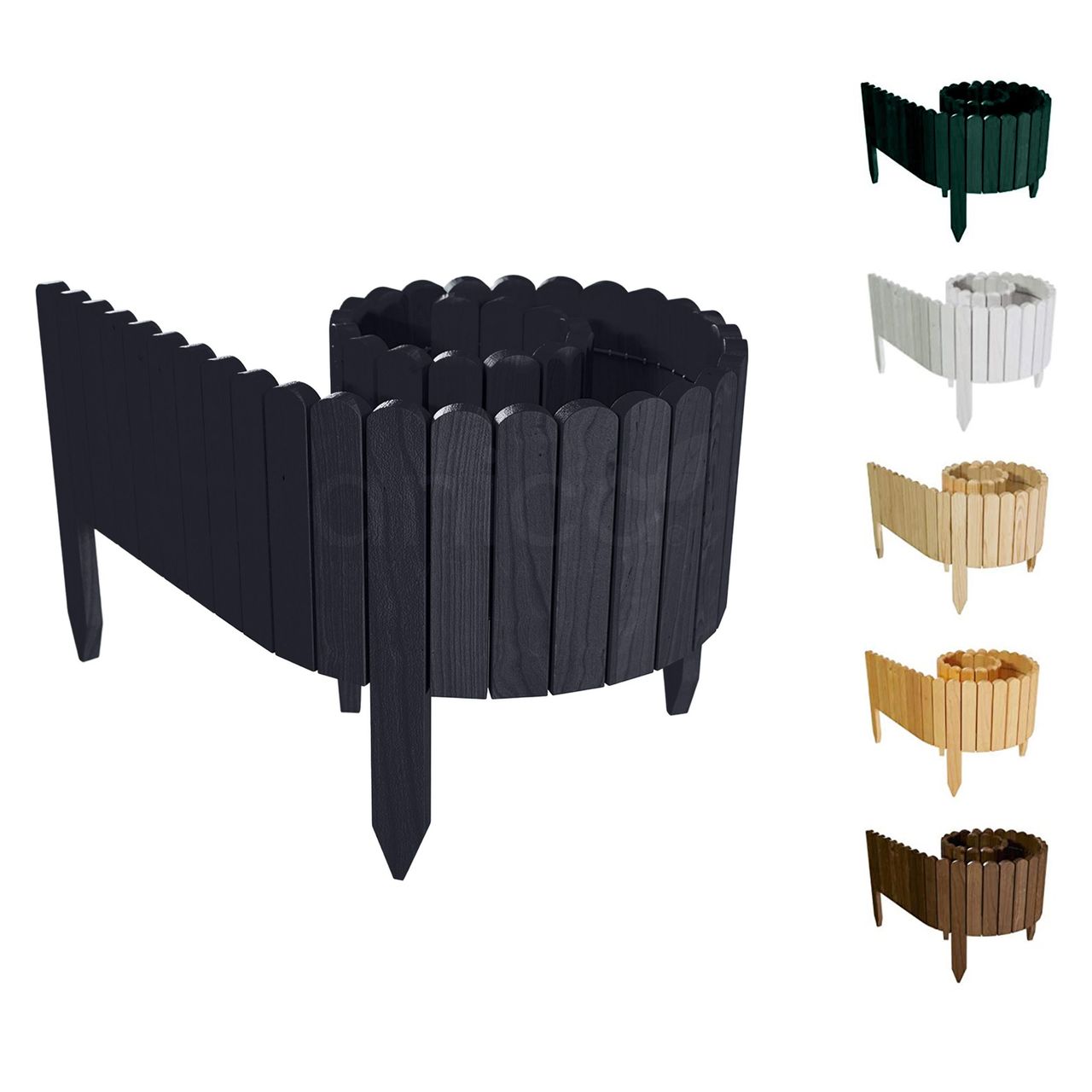 Pemicont Rollborder Flexibler Holzzaun Rolborder Beeteinfassung Rasenkante Gartenzaun