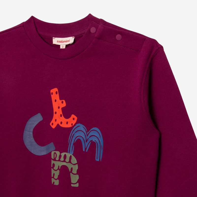 Sweat bébé garçon violet en coton recyclé Catimini